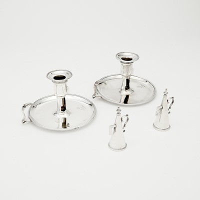 Lot 166 - Pair of George III Sterling Silver Chambersticks