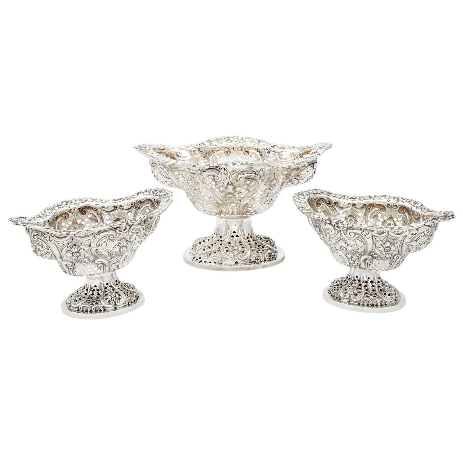 Lot 183 - Victorian Sterling Silver Three Piece Garniture Suite