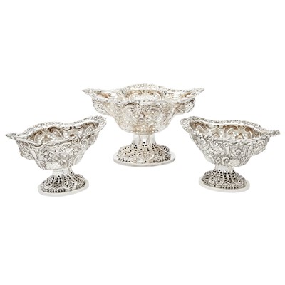 Lot 183 - Victorian Sterling Silver Three Piece Garniture Suite
