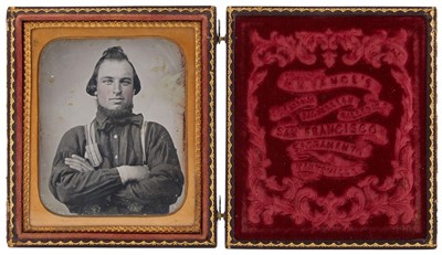 Lot 3012 - Robert H. Vance. daguerreotype, probably of a gold miner.
