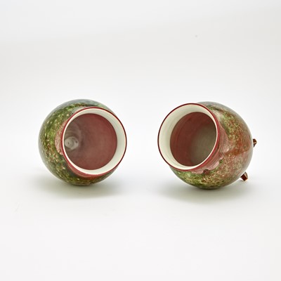 Lot 124 - Pair of Russian Glazed Porcelain Footed Vases