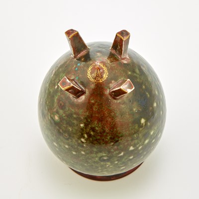 Lot 124 - Pair of Russian Glazed Porcelain Footed Vases
