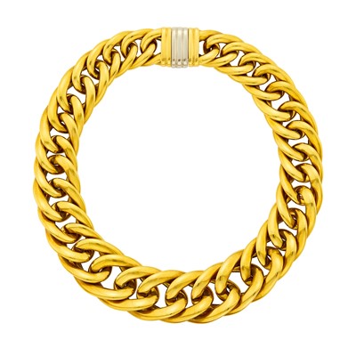 Lot 150 - Wide Gold Oval Link Necklace