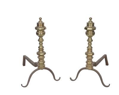 Lot 68 - Pair of Brass Andirons