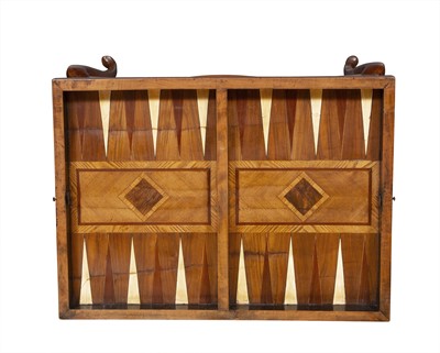 Lot 224 - Continental Rococo Inlaid Walnut and Maple Tric Trac Table