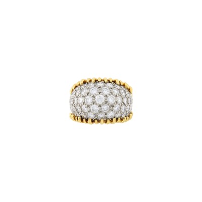 Lot 58 - Two-Color Gold and Diamond Bombé Ring