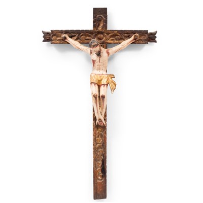 Lot 489 - Colonial Painted and Parcel-Gilt Figure of Christ