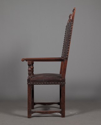 Lot 353 - 90470-061 Renaissance Style Walnut and Leather Armchair