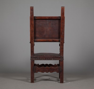 Lot 353 - 90470-061 Renaissance Style Walnut and Leather Armchair