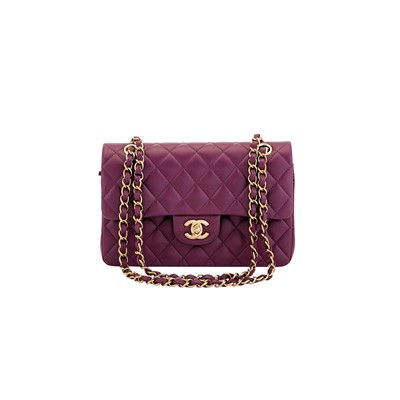 Lot 1241 - Chanel Burgundy Leather Double Flap Bag