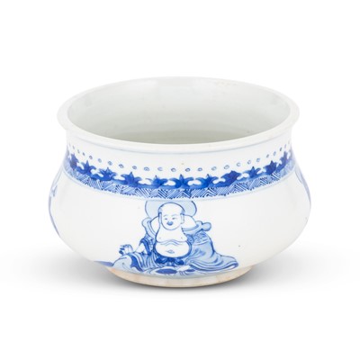 Lot 184 - A Chinese Blue and White Porcelain Censer