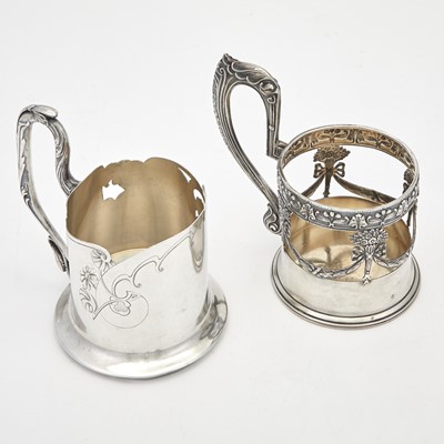 Lot 39 - Two Russian Silver Tea Glass Holders