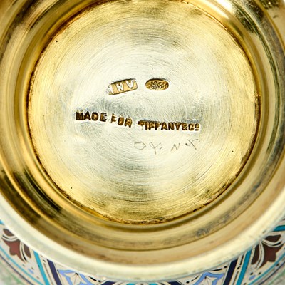 Lot 12 - Russian Silver-Gilt and Champlevé Enamel Jug