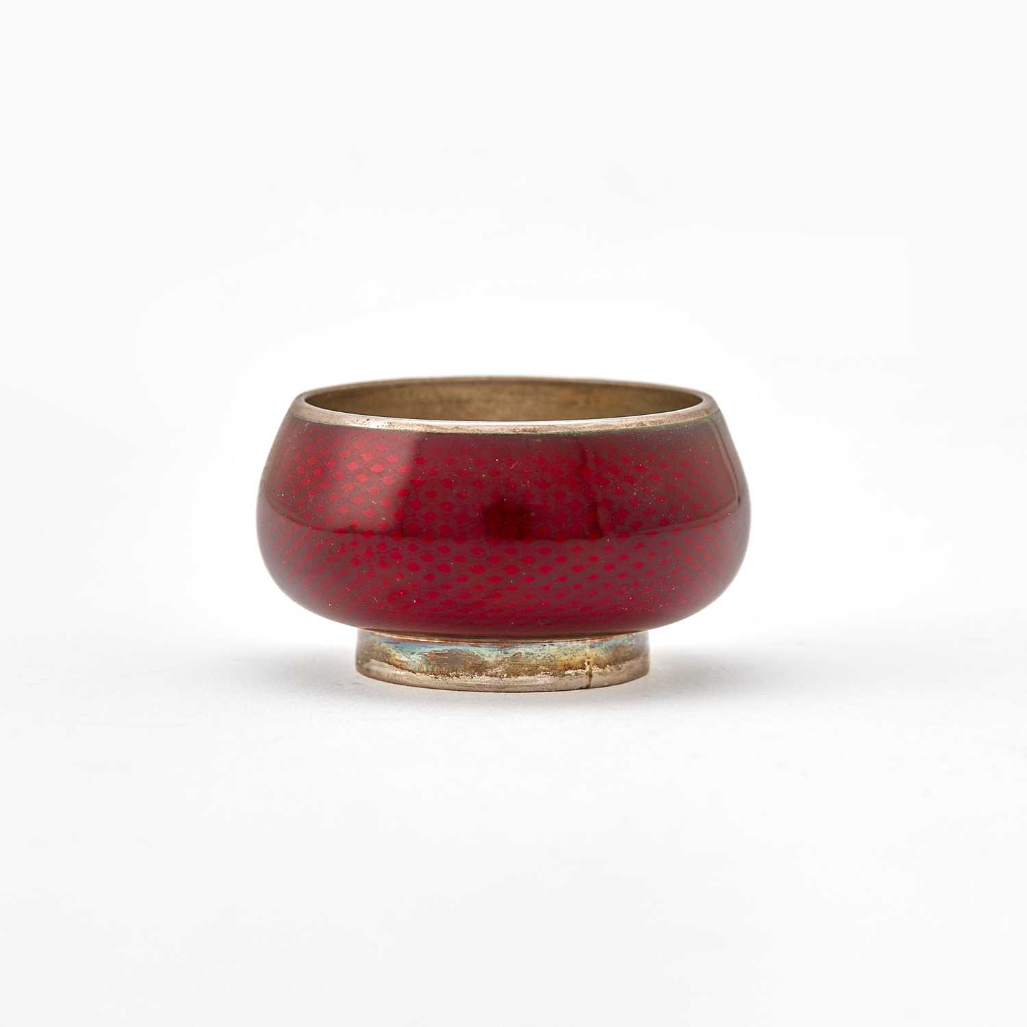 Lot 132 - Russian Silver-Gilt and Guilloché Enamel Salt
