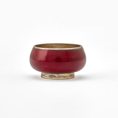 Lot 61 - Russian Silver-Gilt and Guilloché Enamel Salt