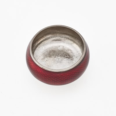 Lot 132 - Russian Silver-Gilt and Guilloché Enamel Salt