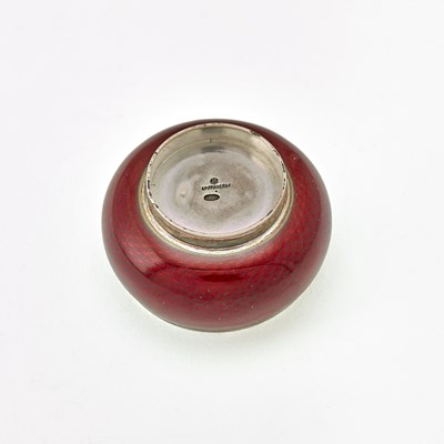 Lot 132 - Russian Silver-Gilt and Guilloché Enamel Salt