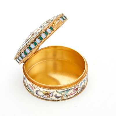 Lot 8 - Russian Silver-Gilt and Cloisonné  Enamel Box