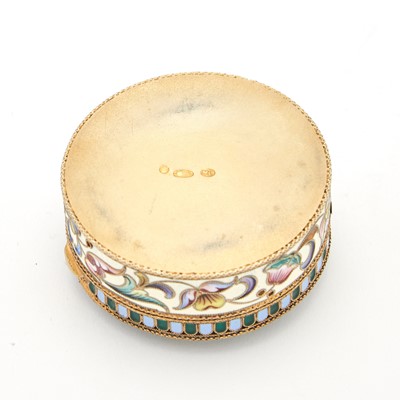 Lot 8 - Russian Silver-Gilt and Cloisonné  Enamel Box