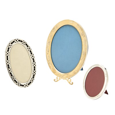 Lot 131 - Three American Sterling Silver Oval Picture Frames