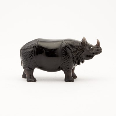 Lot 143 - Continental Smoky Quartz Figure of a Rhinoceros