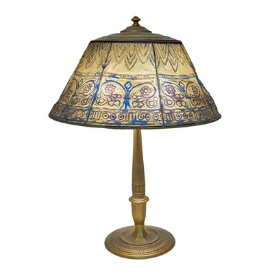 Lot 145 - Tiffany Studios Gilt-Metal Table Lamp With  Mesh  Shade
