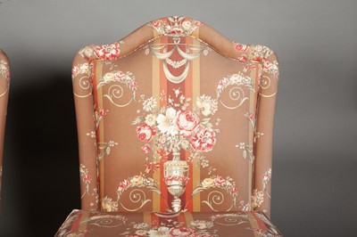 Lot 657 - Pair of Floral Upholstered Slipper Chairs by Rose Tarlow