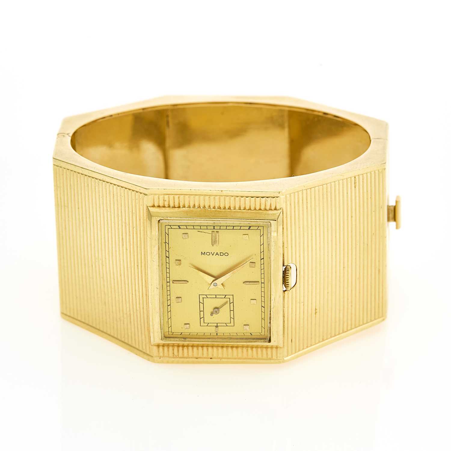 Lot 1083 - Movado Wide Gold Cuff Bracelet