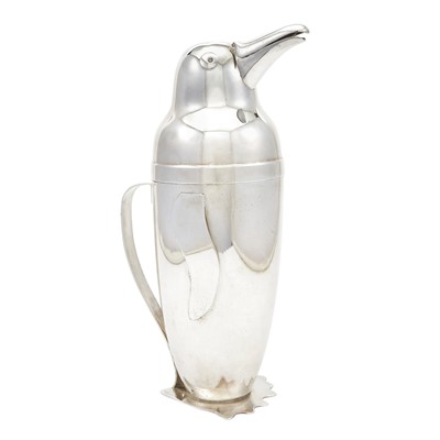 Lot 170 - Emil Schuelke for Napier Novelty Silver Plated Penguin Form Cocktail Shaker