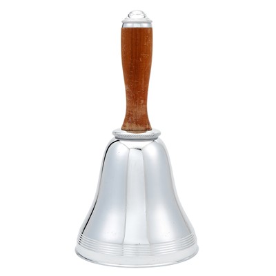 Lot 218 - Novelty Chromed Metal and Wood "Town Crier" Bell Form Cocktail Shaker