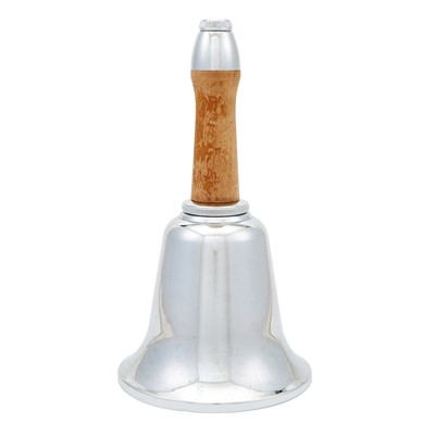Lot 159 - Novelty Chromed Metal and Wood "Town Crier" Bell Form Cocktail Shaker