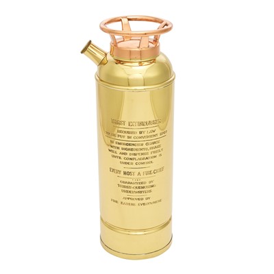 Lot 219 - Novelty Brass and Copper "Thirst Extinguisher" Cocktail Shaker