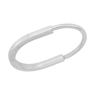 Lot 88 - Tiffany & Co. White Gold 'Lock' Bangle Bracelet