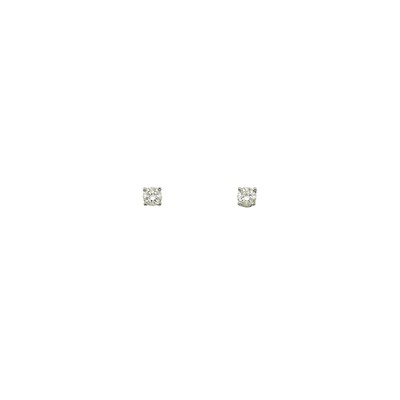 Lot 1196 - Tiffany & Co. Pair of Platinum and Diamond Stud Earrings