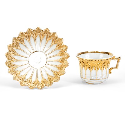 Lot 472 - Meissen Porcelain Gilt Decorated Cup and Saucer