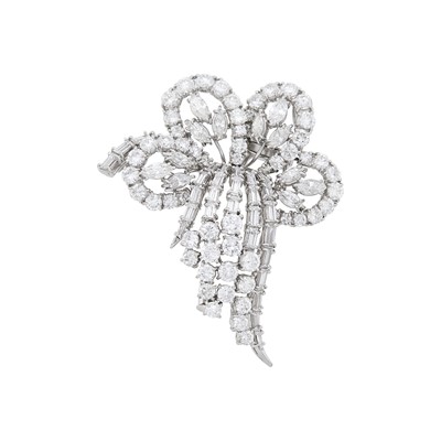 Lot 81 - Platinum and Diamond Pendant Clip-Brooch