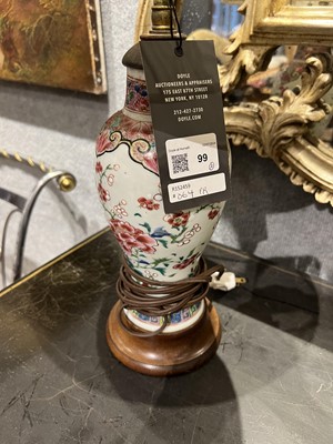 Lot 99 - Two Chinese Export Porcelain Famille Rose Vases Mounted as Lamps