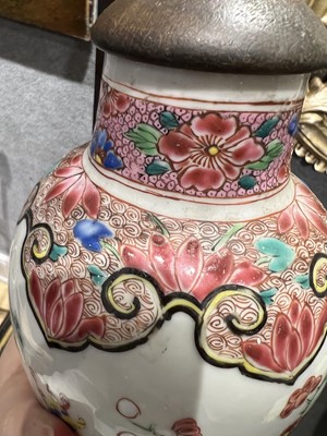 Lot 99 - Two Chinese Export Porcelain Famille Rose Vases Mounted as Lamps