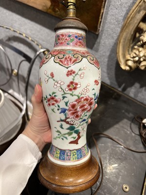 Lot 99 - Two Chinese Export Porcelain Famille Rose Vases Mounted as Lamps