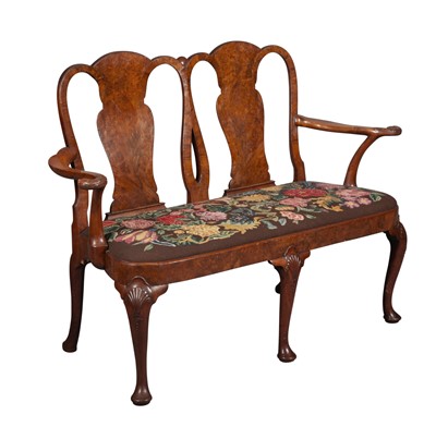Lot 763 - George II Walnut Double-Chairback Settee
