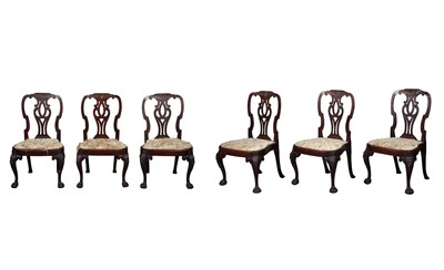 Lot 769 - Set of Six Irish George II Solid Mahogany Side Chairs