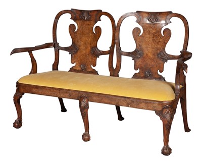 Lot 773 - George II Walnut Double-Chairback Settee