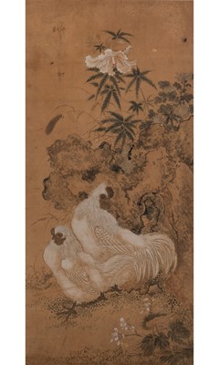 Lot 273 - A Chinese Watercolor and Gouache, Rooster