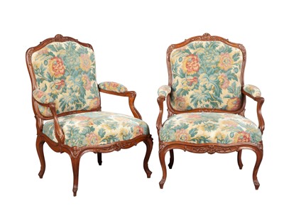 Lot 726 - Pair of Louis XV Beechwood Fauteuils