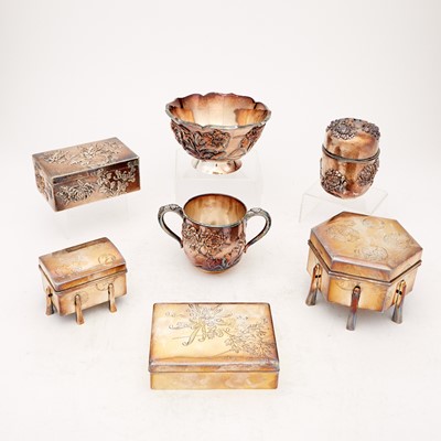Lot 162 - Group of Japanese Silver Table Articles