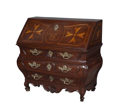 Lot 712 - Louis XV Provincial  Inlaid Mahogany  Bureau