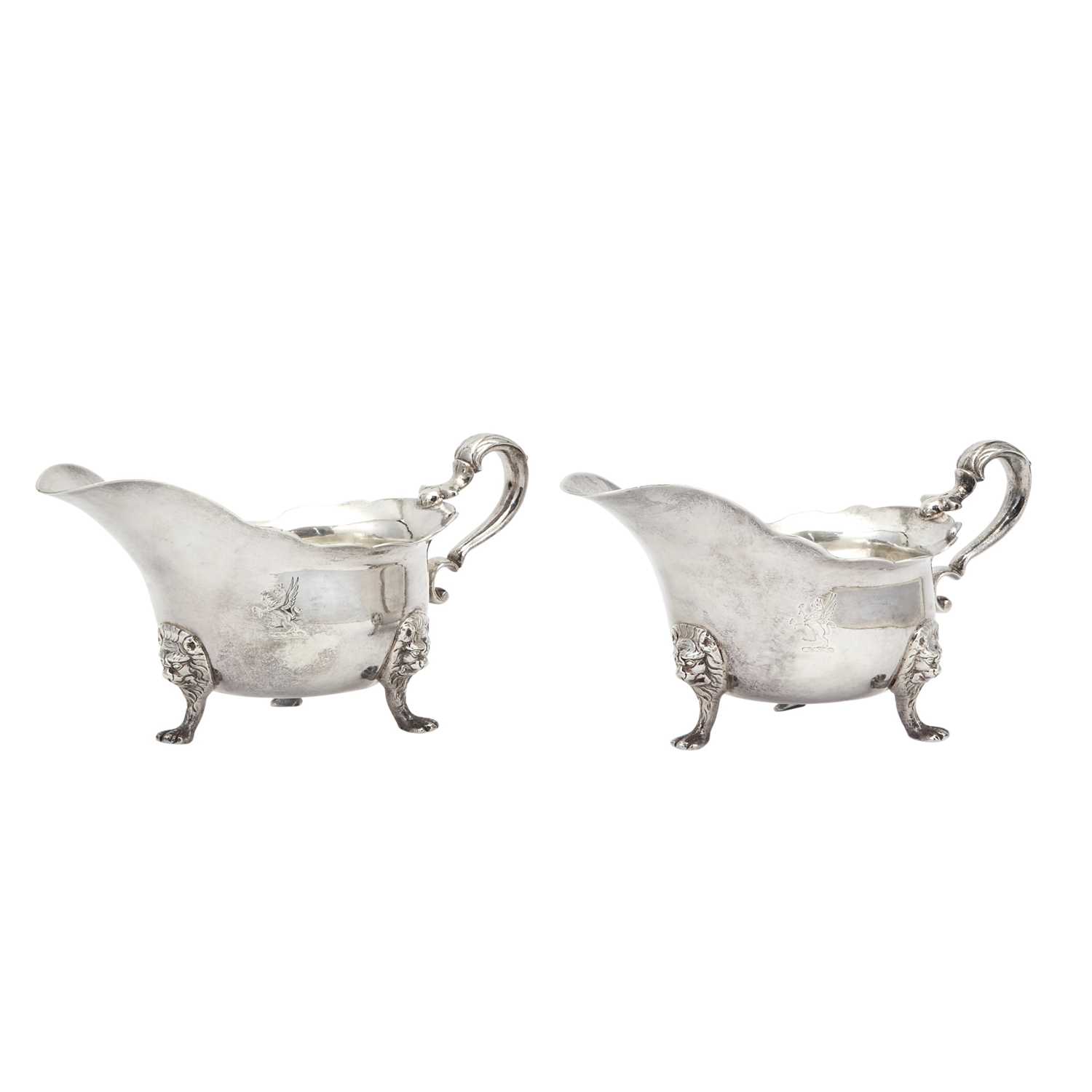 Lot 168 - Pair of Irish George III Sterling Silver Sauceboats