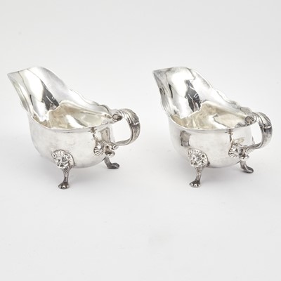 Lot 168 - Pair of Irish George III Sterling Silver Sauceboats