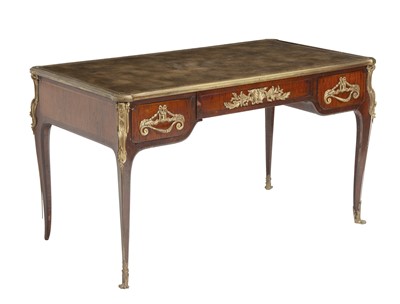 Lot 229 - Louis XV Style Ormolu-Mounted Mahogany Bureau Plat