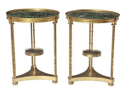 Lot 273 - Pair of French Ormolu-Mounted Marble Gueridons